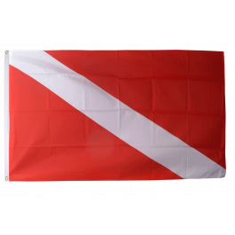 Drapeau Pavillon De Plongée Sous-Marine AZ FLAG - 45x30 Cm - Nautique Avec Anneaux