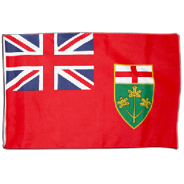 Drapeau Canada Ontario avec ourlet - maison-des-drapeaux.com