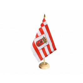 Flaggenfritze Tischflagge Deutschland Bremen 10x15 Cm – Schwarzer Kunststoffsockel, 30 Cm Hoch
