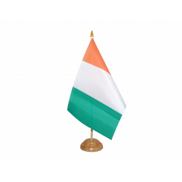 Drapeau De Table Côte D'Ivoire – 10x15 Cm, Polyester Résistant, Socle Plastique Noir – Décoration D'intérieur