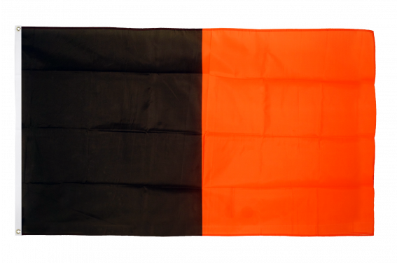 Drapeau Rayures Verticales Noir Rouge 90x150cm - Avec 2 Oeillets Pour Supporters