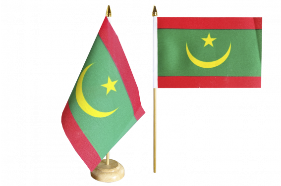 Drapeau de table Mauritanie, petit drapeau 