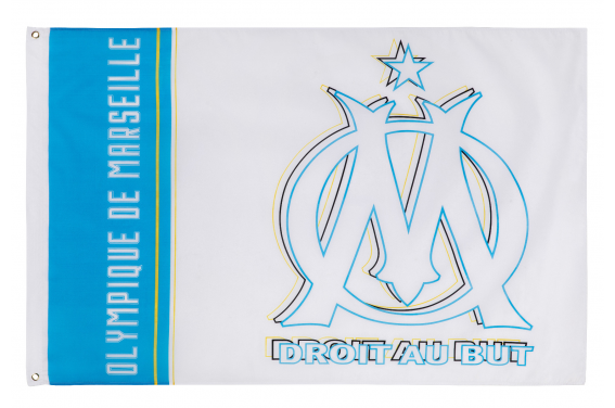 Drapeau Olympique Marseille Logo - 90 x 150 cm - maison-des