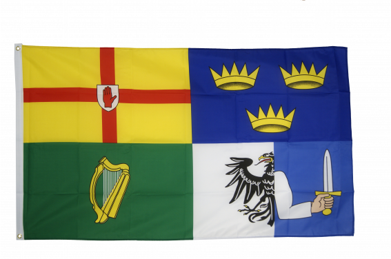 Autocollant Pare-Chocs Vinyle - Drapeau 4 Provinces Irlande - 128 Mm - Imperméable Intérieur/Extérieur