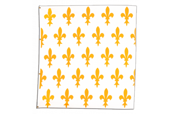 Drapeau - Royaume de France - Fond blanc fleuredlysé - Grand format 100 cm  x 150 cm DRAPEAU