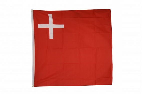 Drapeau Suisse 150x150 Cm – Canton Train Sifflé, Neuf, Polyester Digni