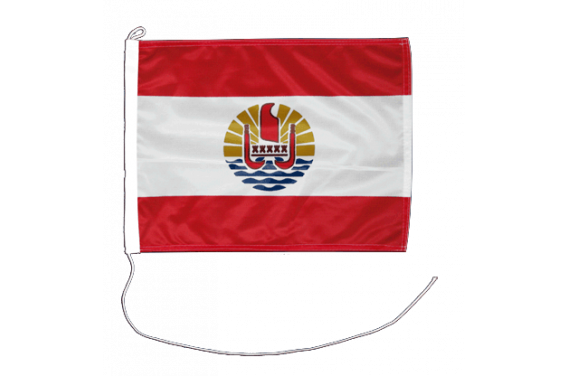 Drapeau Polynésie Française - 90 X 150 Cm, Tissu Polyester Résistant, Œillets Pour Fixation, Imperméable