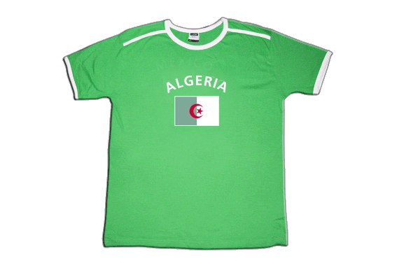 Maillot de supporter Algerie, vert clair-blanc, Taille XXL - maison-des- drapeaux.com