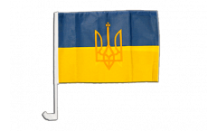 Drapeau de voiture Ukraine avec Blason - 30 x 40 cm