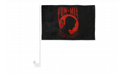 Drapeau de voiture USA Etats-Unis Pow Mia / noir, rouge - 30 x 40 cm