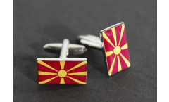Boutons de Manchette drapeau Macédoine du Nord - 18 x 12 mm