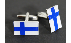 Boutons de Manchette drapeau Finlande - 18 x 12 mm