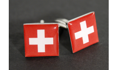 Boutons de Manchette drapeau Suisse - 18 x 12 mm