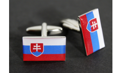 Boutons de Manchette drapeau Slovaquie - 18 x 12 mm