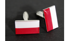 Boutons de Manchette drapeau Pologne - 18 x 12 mm