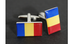 Boutons de Manchette drapeau Roumanie - 18 x 12 mm