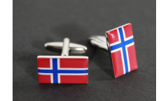 Boutons de Manchette drapeau Norvège - 18 x 12 mm