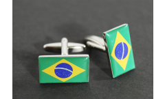 Boutons de Manchette drapeau Brésil - 18 x 12 mm