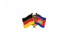 Pin's épinglette de l'amitié Allemagne - Cambodge - 22 mm