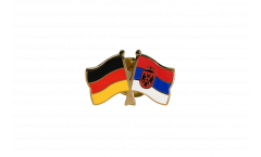 Pin's épinglette de l'amitié Allemagne - Serbie avec blason - 22 mm