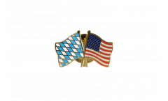 Pin's épinglette de l'amitié Bavière - USA - 22 mm