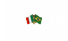 Pin's épinglette de l'amitié Italie - Brésil - 22 mm