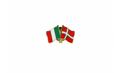 Pin's épinglette de l'amitié Italie - Danemark - 22 mm
