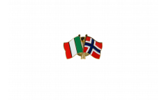 Pin's épinglette de l'amitié Italie - Norvège - 22 mm