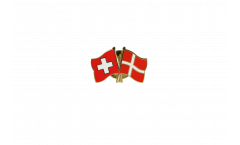 Pin's épinglette de l'amitié Suisse - Danemark - 22 mm