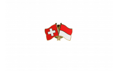Pin's épinglette de l'amitié Suisse - Indonésie - 22 mm