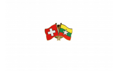 Pin's épinglette de l'amitié Suisse - Myanmar - 22 mm