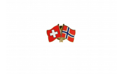 Pin's épinglette de l'amitié Suisse - Norvège - 22 mm