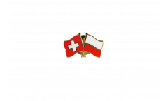 Pin's épinglette de l'amitié Suisse - Pologne - 22 mm