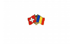 Pin's épinglette de l'amitié Suisse - Roumanie - 22 mm