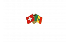 Pin's épinglette de l'amitié Suisse - Sénégal - 22 mm
