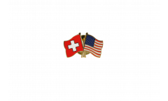Pin's épinglette de l'amitié Suisse - USA - 22 mm