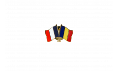 Pin's épinglette de l'amitié France - Roumanie - 22 mm
