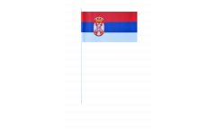 Drapeau en papier Serbie avec blason - 12 x 24 cm