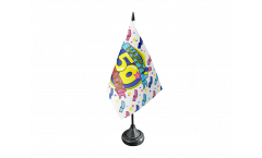 Drapeau de table Happy Birthday 50, mini drapeau - 10 x 15 cm