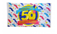 Drapeau de balcon Happy Birthday 50 - 90 x 150 cm