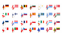 Kit Drapeaux de table 28 Etats de l'Union Européenne UE, mini drapeaux - 15 x 22 cm