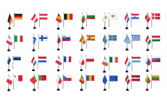 Kit Drapeaux de table 28 Etats de l'Union Européenne UE, mini drapeaux - 10 x 15 cm