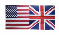 Drapeau d'amitiés USA - Royaume-Uni - 90 x 180 cm