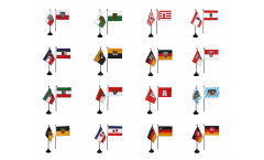 Kit Drapeaux de table Allemagne les 16 Régions, mini drapeaux - 10 x 15 cm