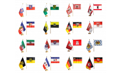 Kit Drapeaux de table Allemagne les 16 Régions, mini drapeaux - 15 x 22 cm