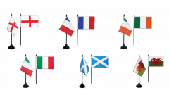 Kit Drapeaux de table Tournoi des Six Nations, mini drapeaux - 10 x 15 cm