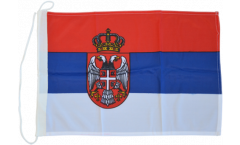 Drapeau pour bateau Serbie avec blason - 30 x 40 cm