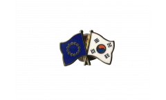 Pin's épinglette de l'amitié Europe - Corée du Sud - 22 mm