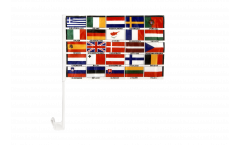 Drapeau de voiture Europe tous les pays - 30 x 40 cm