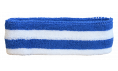 Bandeau de transpiration Bande bleue blanche - 6 x 21 cm